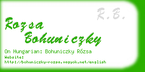 rozsa bohuniczky business card